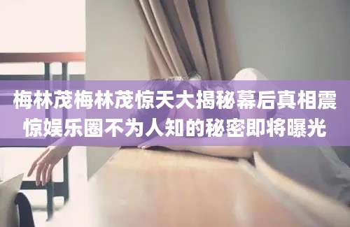 梅林茂梅林茂惊天大揭秘幕后真相震惊娱乐圈不为人知的秘密即将曝光