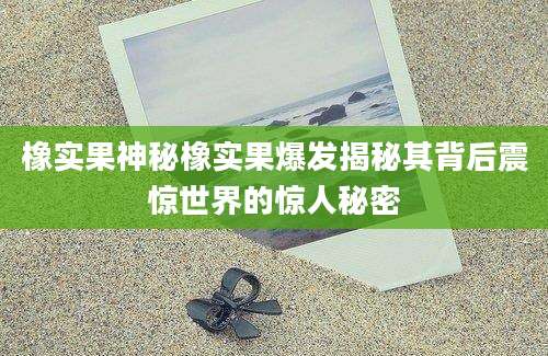 橡实果神秘橡实果爆发揭秘其背后震惊世界的惊人秘密