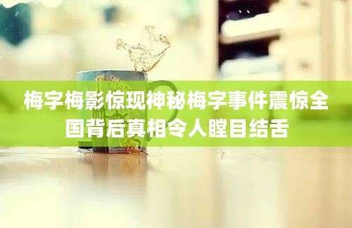 梅字梅影惊现神秘梅字事件震惊全国背后真相令人瞠目结舌