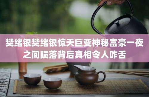 樊绪银樊绪银惊天巨变神秘富豪一夜之间陨落背后真相令人咋舌