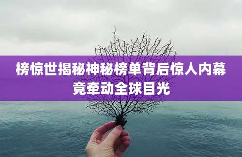 榜惊世揭秘神秘榜单背后惊人内幕竟牵动全球目光