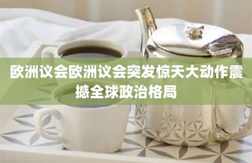欧洲议会欧洲议会突发惊天大动作震撼全球政治格局