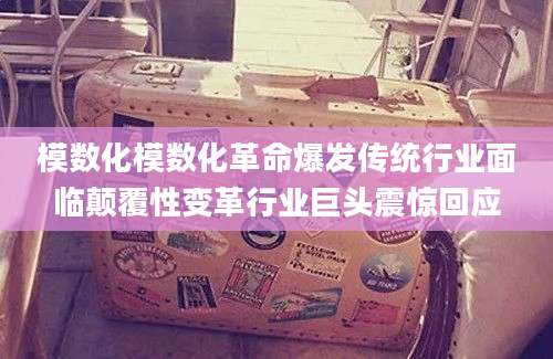 模数化模数化革命爆发传统行业面临颠覆性变革行业巨头震惊回应