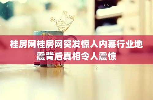 桂房网桂房网突发惊人内幕行业地震背后真相令人震惊