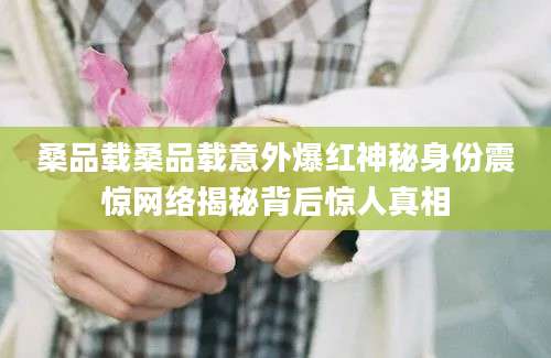 桑品载桑品载意外爆红神秘身份震惊网络揭秘背后惊人真相