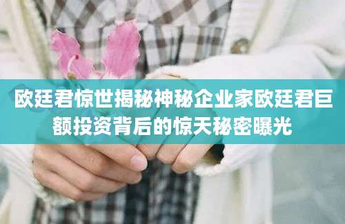 欧廷君惊世揭秘神秘企业家欧廷君巨额投资背后的惊天秘密曝光