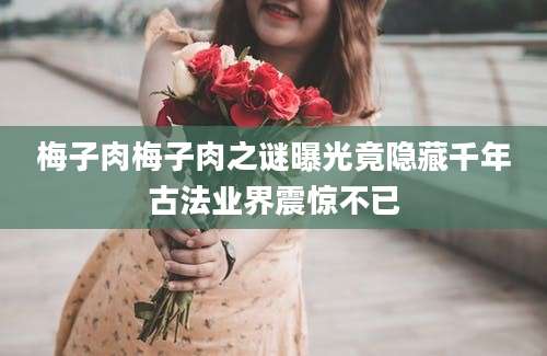 梅子肉梅子肉之谜曝光竟隐藏千年古法业界震惊不已