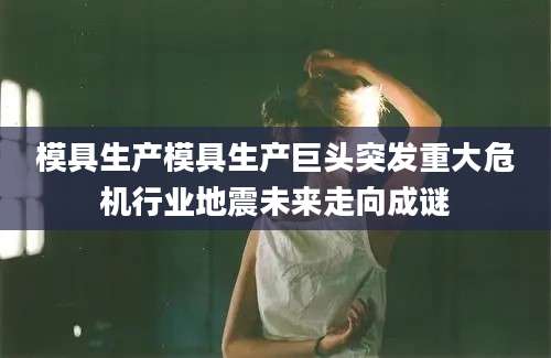 模具生产模具生产巨头突发重大危机行业地震未来走向成谜