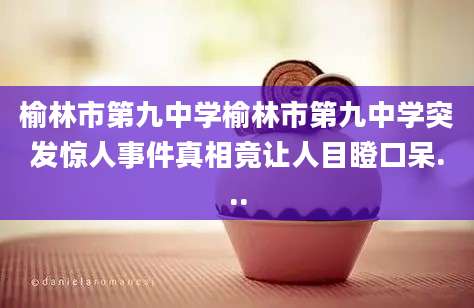 榆林市第九中学榆林市第九中学突发惊人事件真相竟让人目瞪口呆...