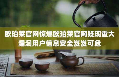欧珀莱官网惊爆欧珀莱官网疑现重大漏洞用户信息安全岌岌可危
