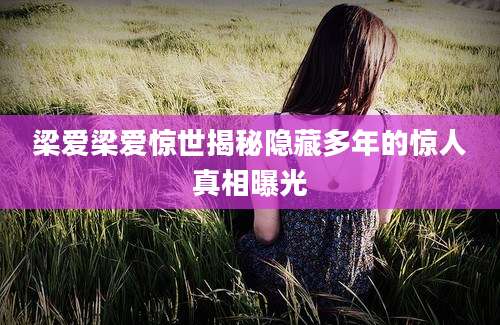 梁爱梁爱惊世揭秘隐藏多年的惊人真相曝光
