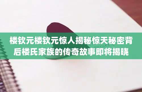 楼钦元楼钦元惊人揭秘惊天秘密背后楼氏家族的传奇故事即将揭晓