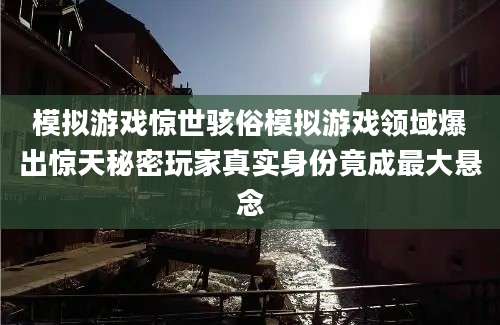 模拟游戏惊世骇俗模拟游戏领域爆出惊天秘密玩家真实身份竟成最大悬念