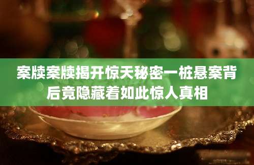 案牍案牍揭开惊天秘密一桩悬案背后竟隐藏着如此惊人真相