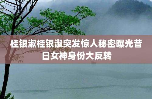 桂银淑桂银淑突发惊人秘密曝光昔日女神身份大反转