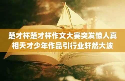 楚才杯楚才杯作文大赛突发惊人真相天才少年作品引行业轩然大波