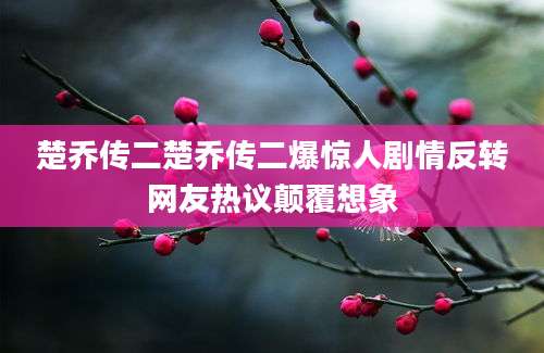 楚乔传二楚乔传二爆惊人剧情反转网友热议颠覆想象