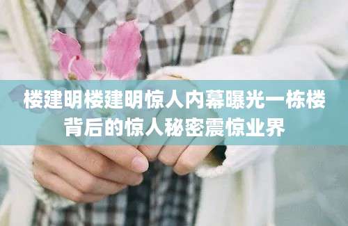 楼建明楼建明惊人内幕曝光一栋楼背后的惊人秘密震惊业界