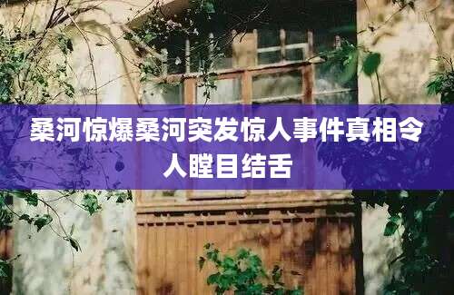 桑河惊爆桑河突发惊人事件真相令人瞠目结舌