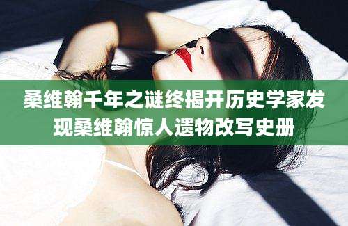 桑维翰千年之谜终揭开历史学家发现桑维翰惊人遗物改写史册