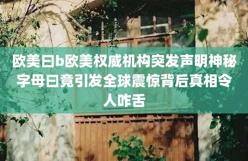 欧美曰b欧美权威机构突发声明神秘字母曰竟引发全球震惊背后真相令人咋舌