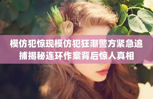 模仿犯惊现模仿犯狂潮警方紧急追捕揭秘连环作案背后惊人真相
