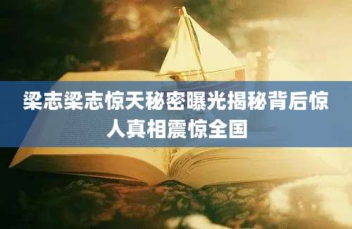 梁志梁志惊天秘密曝光揭秘背后惊人真相震惊全国