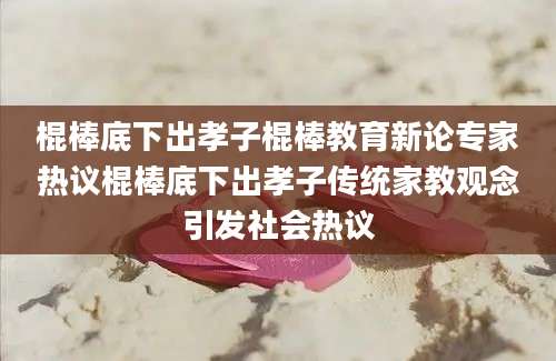 棍棒底下出孝子棍棒教育新论专家热议棍棒底下出孝子传统家教观念引发社会热议