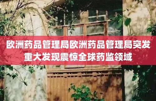 欧洲药品管理局欧洲药品管理局突发重大发现震惊全球药监领域