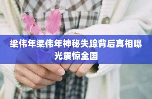 梁伟年梁伟年神秘失踪背后真相曝光震惊全国