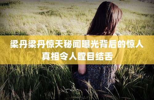 梁丹梁丹惊天秘闻曝光背后的惊人真相令人瞠目结舌