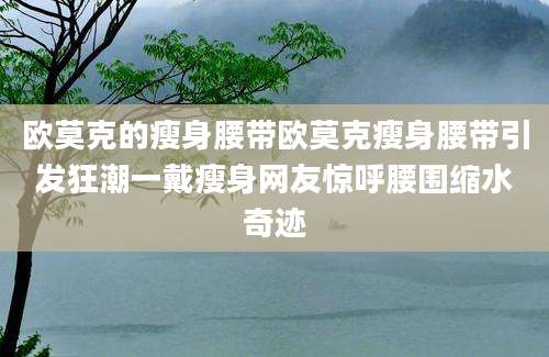 欧莫克的瘦身腰带欧莫克瘦身腰带引发狂潮一戴瘦身网友惊呼腰围缩水奇迹