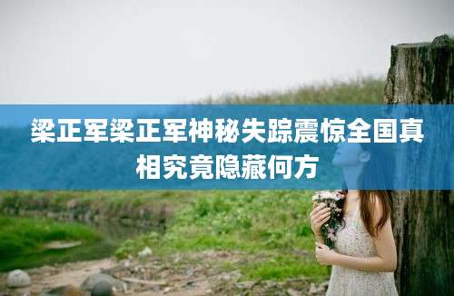 梁正军梁正军神秘失踪震惊全国真相究竟隐藏何方