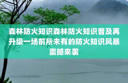 森林防火知识森林防火知识普及再升级一场前所未有的防火知识风暴震撼来袭