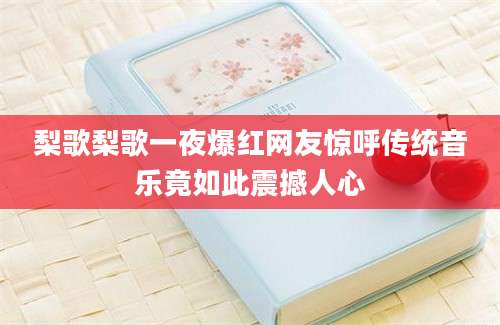 梨歌梨歌一夜爆红网友惊呼传统音乐竟如此震撼人心