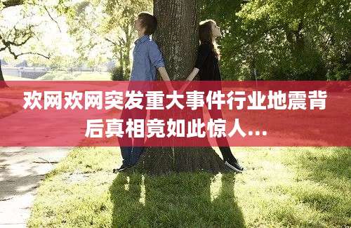 欢网欢网突发重大事件行业地震背后真相竟如此惊人...